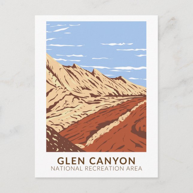 Glen Canyon Navajo Sandstone Carte postale Vintage (Devant)