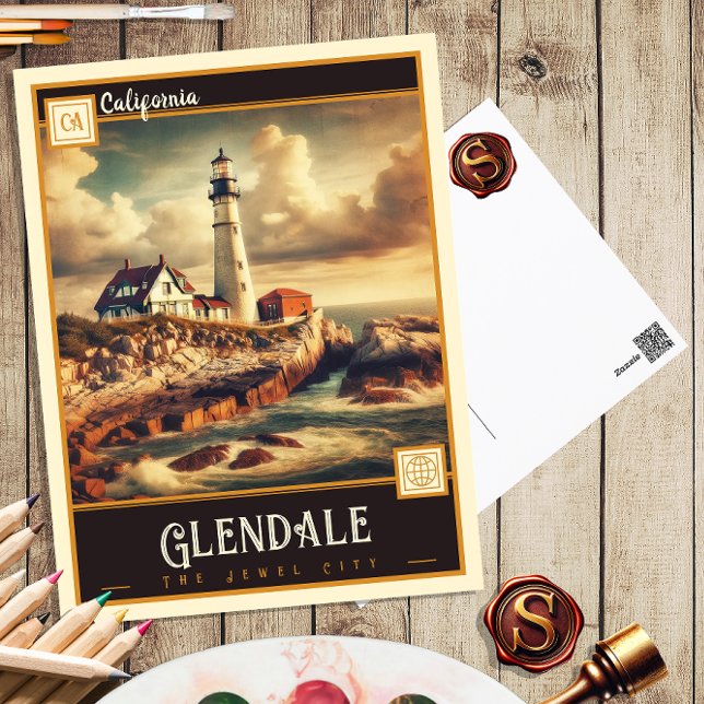 Glendale, Californie | Carte postale ancienne (Créateur téléchargé)