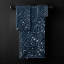 Glimmery Navy Grunge | Sombre Sapphire bleu Damas