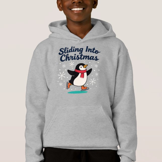 Glisser dans Noël, patinage de Noël manchot (Devant)