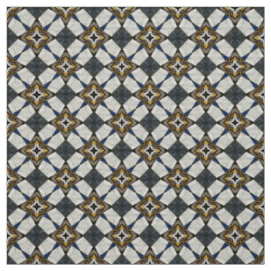 Glitch2 Black dots étoiles mosaïque tissu motif