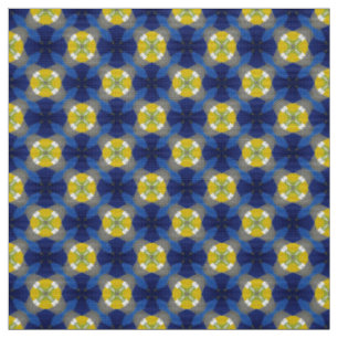Glitch2 Bleu croix jaune tissu motif