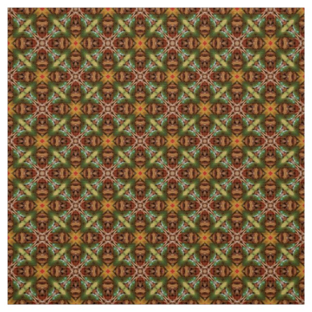 Glitch2 Brown Green Quilting artisanat tissu (Échantillon)