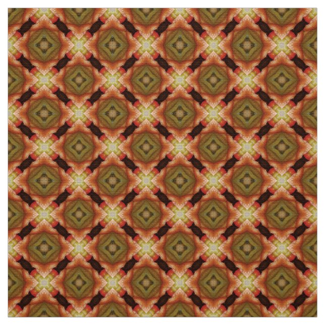 Glitch2 Brown Jaune Quilting artisanat Tissu (Échantillon)