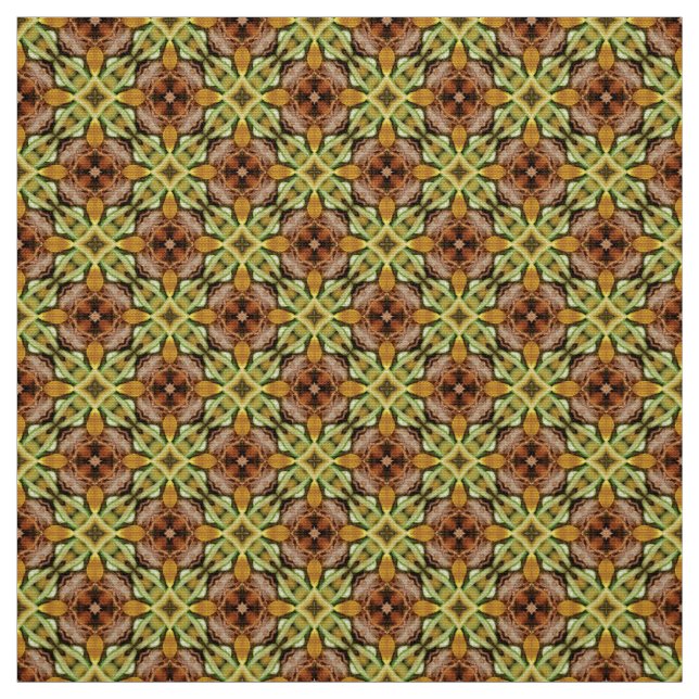Glitch2 Brown Jaune Quilting artisanat Tissu (Échantillon)