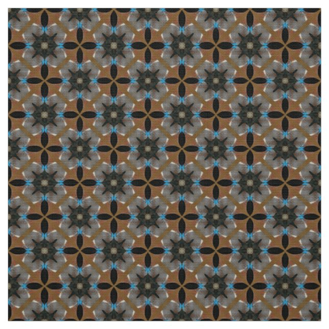 Glitch2 Tissu de meubles gris Brown bleu (Échantillon)