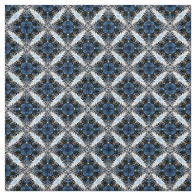 Glitch2 Tissu de mobilier blanc bleu (Échantillon)