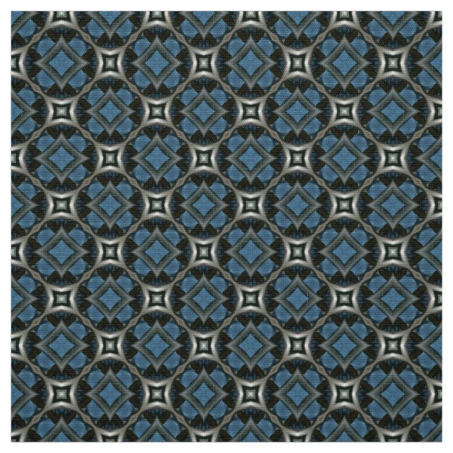 Glitch2 Tissu de mobilier gris et bleu (Échantillon)