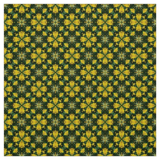 Glitch2 Tissu de mobilier jaune vert (Échantillon)