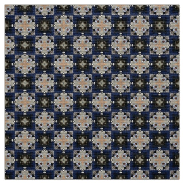 Glitch2 Tissu motif bleu foncé (Échantillon)