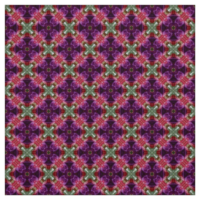 Glitch2 Tissu motif détaillé violet et vert (Échantillon)