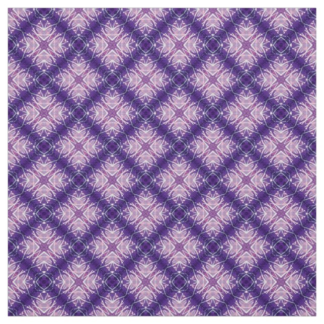 Glitch2 Violet Bleu violet Meubles blancs Tissu (Échantillon)