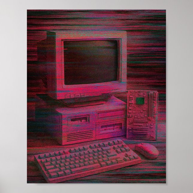 Glitched Terminal | Vaporwave Techcore Poster (Devant)