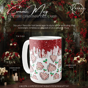 Glitter Arbre de Noël gâteaux en céramique Mug