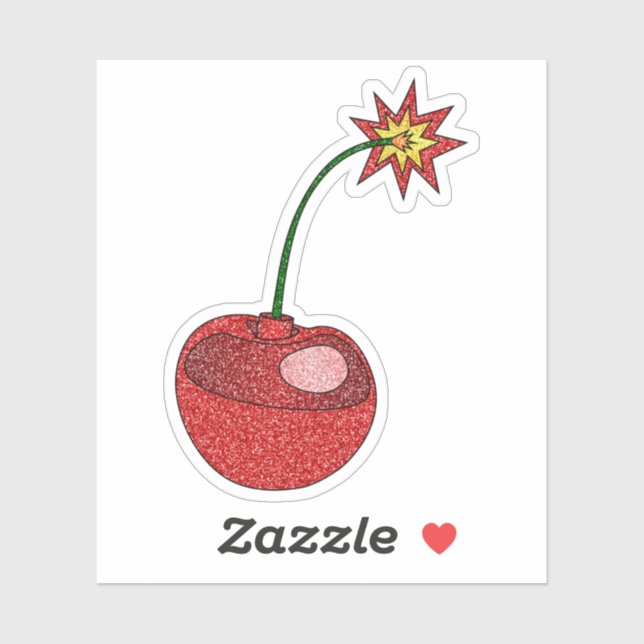 Glitter Cherry Bomb Custom-Cut Vinyl Stickers (Feuille)