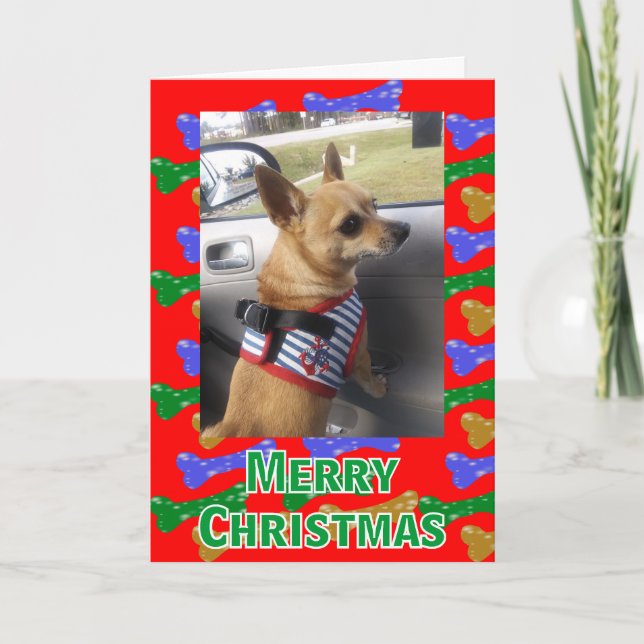 Glitter Chien Bones N'Importe Quelle Photo Carte D (Devant)