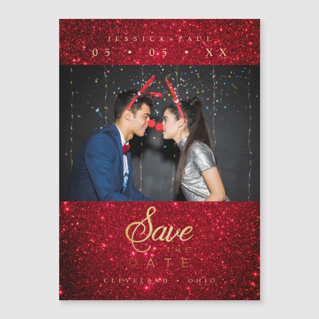 Glitter Fun Photo Christmas Couple Whimsical Font (Devant)