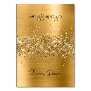 Glitter Gold Deux Nom Cartes de Place