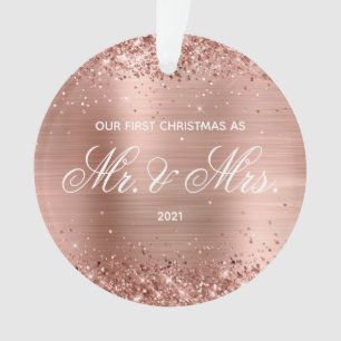 Glitter Rose Gold Foil Notre premier Noël