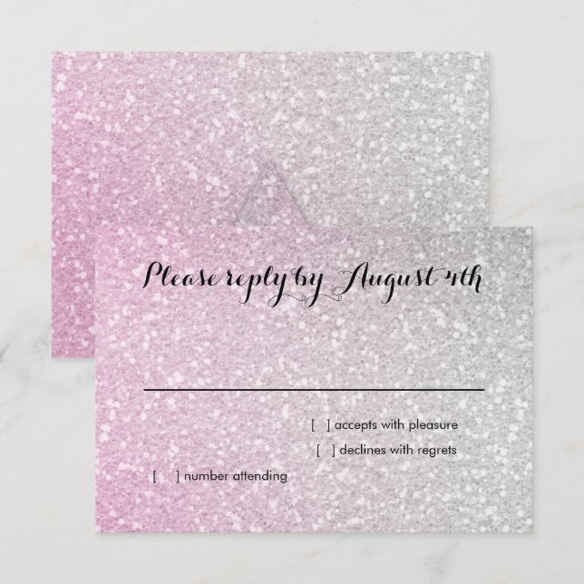 Glitterie Dégradé RSVP rose (Devant / Derrière)