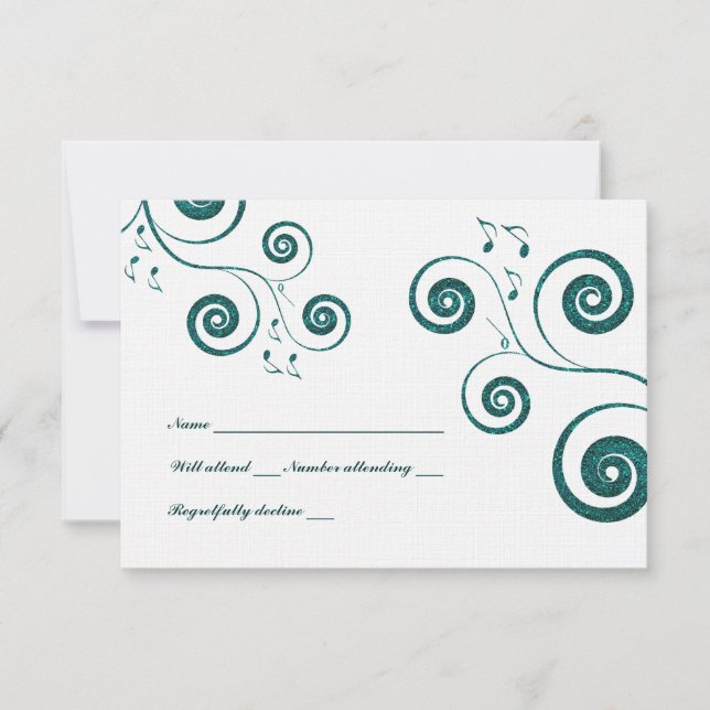 Glittery Blue Swils Music RSVP (Devant)