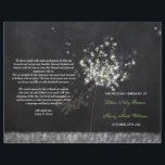 Glittery Floral Chalkboard Mariage Programme Bifol<br><div class="desc">Dandelions étincelants dans le champ de soirée et la texture faux tableau de bord conçus sur les programmes de cérémonie de mariage personnalisés. Le programme est conçu pour être plié en deux dans le centre. Personnalisez le design floral unique et inspirant avec votre propre libellé pour un MARIAGE de soirée...</div>