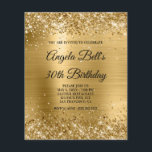 Glittery Gold Foil Fancy Monogramme Invitation<br><div class="desc">Une invitation glamour monogrammée de 30ème anniversaire pour elle. Faux parties scintillant dorée brillante avec éclat contre une image de représentation graphique en feuille de métal brossé. On peut customiser le monogramme de calligraphie noir et blanc au centre. Tous les éléments brillants et brillants de ce design girly moderne sont...</div>