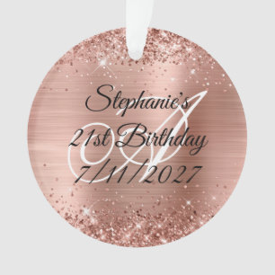 Glittery Rose Gold Foil 21e anniversaire