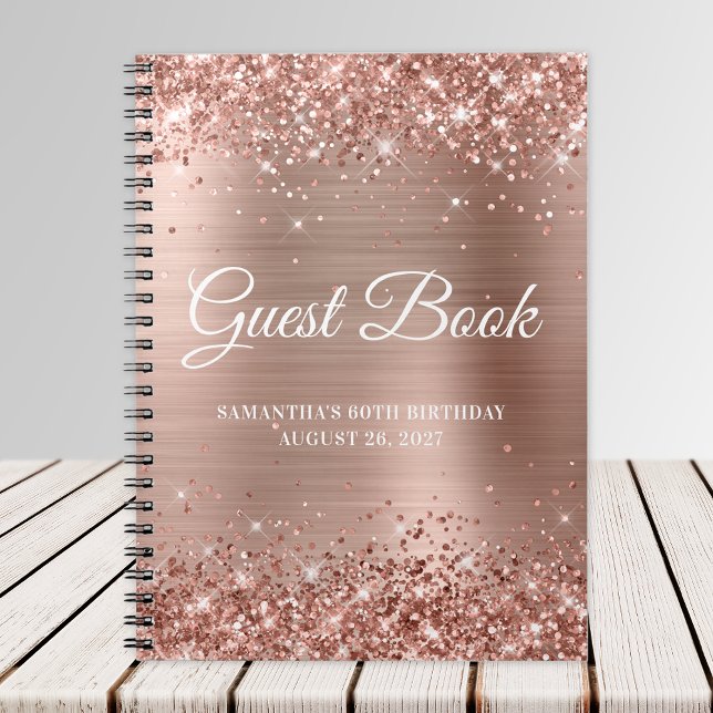 Glittery Rose Gold Foil 60e Anniversaire Livre d'o (Créateur téléchargé)