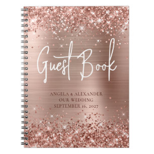 Glittery Rose Gold Glam Mariage livre d'or