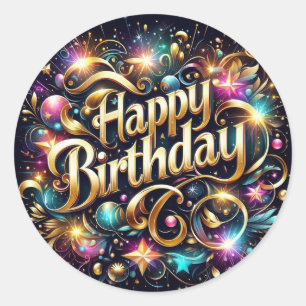 Glittre Anniversaire autocollant : Joyeux annivers