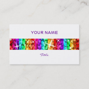 Glitz Arc en arc-en-ciel carte de visite dos blanc