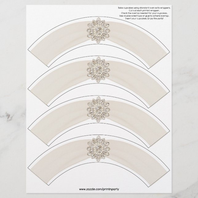 Glitz et Glam Cupcake Wrap - Crème (Devant)