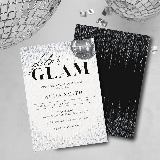 Glitz & Glam Disco Bachelorette Party Invitation (Créateur téléchargé)