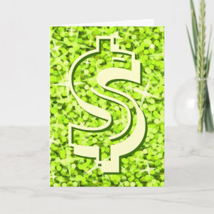Glitz Lime dollar "$" Carte de voeux 'Your Text'