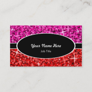 Glitz Mix rose rouge noir carte de visite ovale