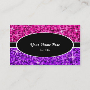 Glitz Mix rose violet noir carte de visite ovale