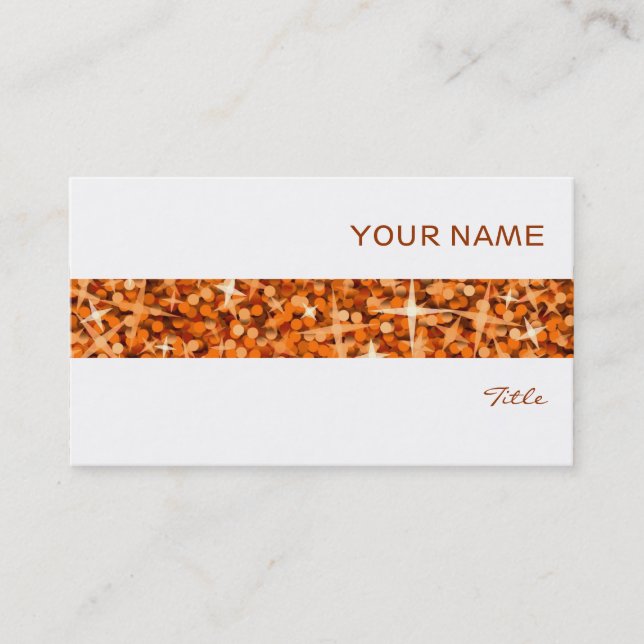 Glitz Orange rayure carte de visite blanc (Devant)