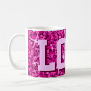 Glitz Pink imprimer tasse 'LOVE