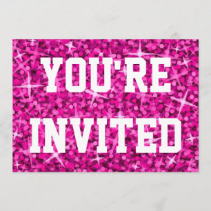 Glitz Pink Vous êtes invité invitation texte blanc