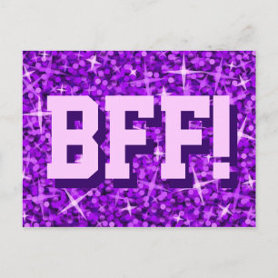 Glitz Purple 'BFF' carte postale