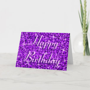 Glitz Purple 'Happy Birthday' ruban de carte texte