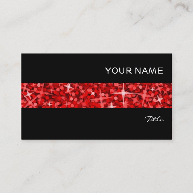 Glitz Red strié carte de visite noir (Devant)