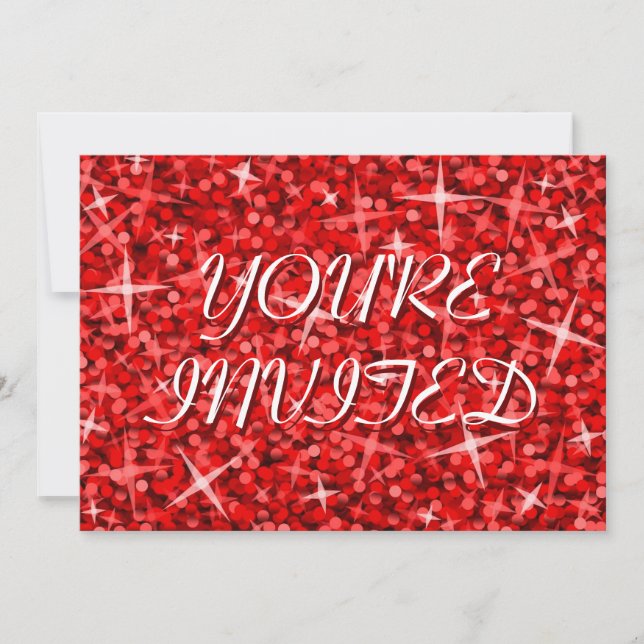 Glitz Red 'Vous êtes invité' invitation Noël (Devant)