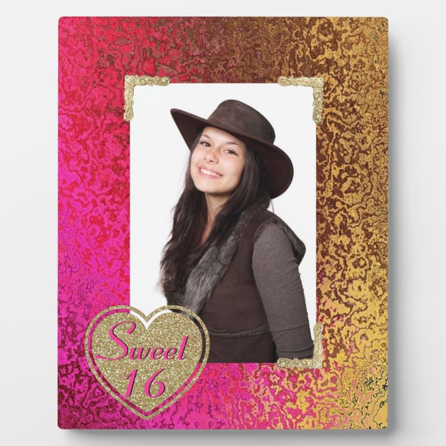 Glitz Rose & Or Sweet 16 Plaque photo (Devant)