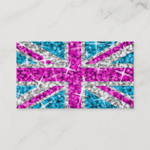 Glitz UK Pink modèle de carte de visite blanc
