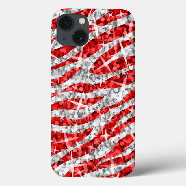 Glitz Zebra coque iphone rouge (Verso)