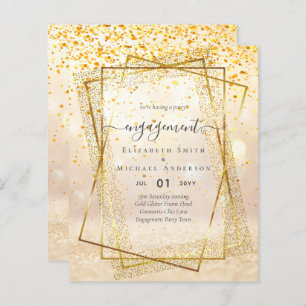 Glitzy Glam ENGAGEMENT Partie Invitations BUDGET