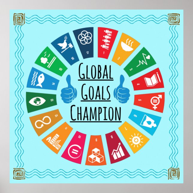 Global Goals Champion Poster Prints Wall Decor (Devant)