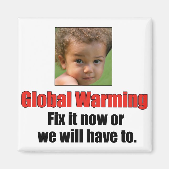 Global Warming 2 Inch Square Magnet (Devant)